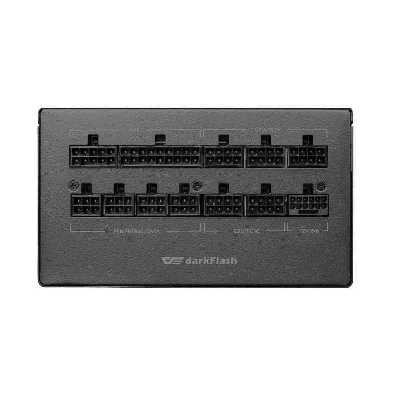 Barošanas bloks DarkFlash PMT1250 Melns — ATX galddatora PSU, 1250W, pīti kabeļi