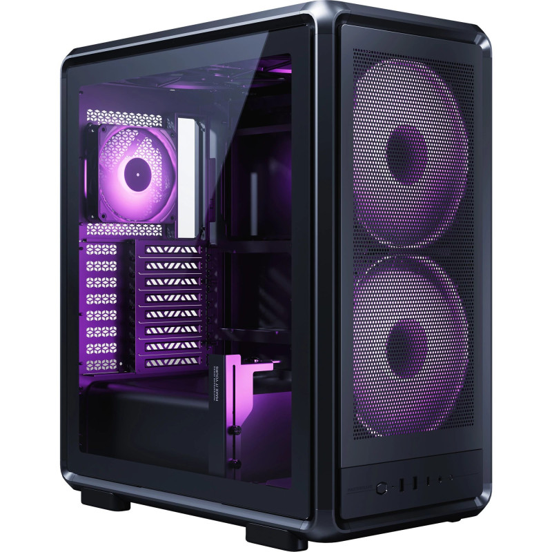 PC Case Cooler Master MasterFrame 500 Mesh Midi Tower - Black with Transparent Side Panel, Support ATX / EATX, 2×200mm F