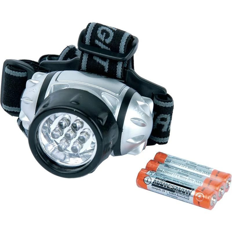 BRÜDER MANNESMANN LED galvas lukturis, pagriežams, ar 7 LED, 3 spilgtuma līmeņi, 1 gab. (M30640)