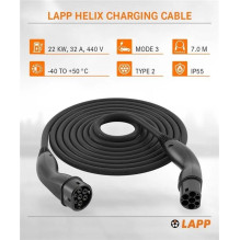 Lapp Mobility Type 2 Helix uzlādes kabelis 22 kW 7 m melns