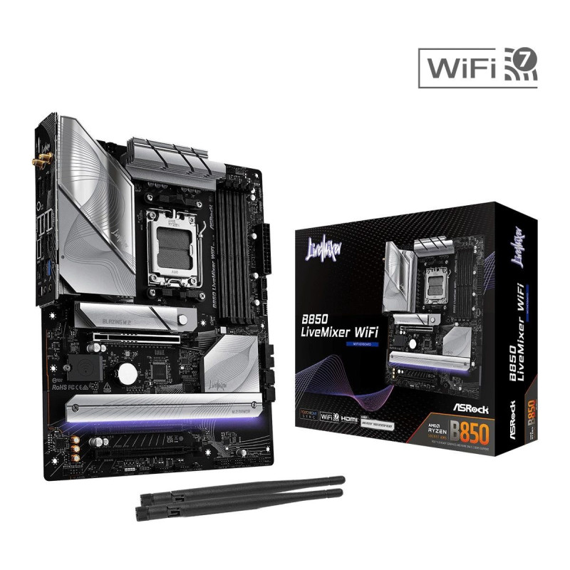 ASRock B850 „LiveMixer“ „WiFi“ ATX pagrindinė plokštė