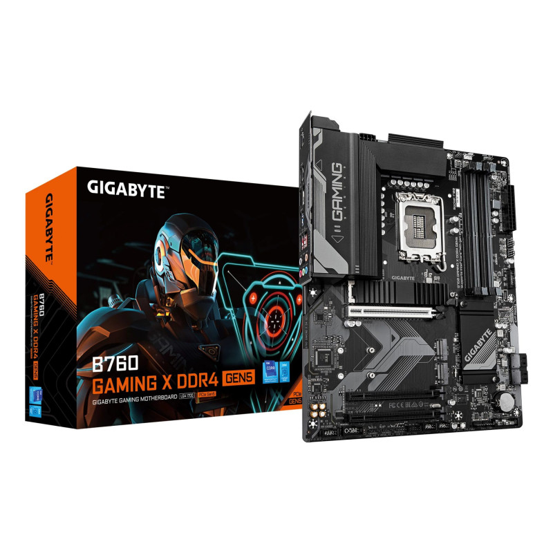 GIGABYTE B760 GAMING X DDR4 GEN5 pagrindinė plokštė – palaiko 14-os kartos Intel branduolio procesorių, 8+1+1 fazės VRM,