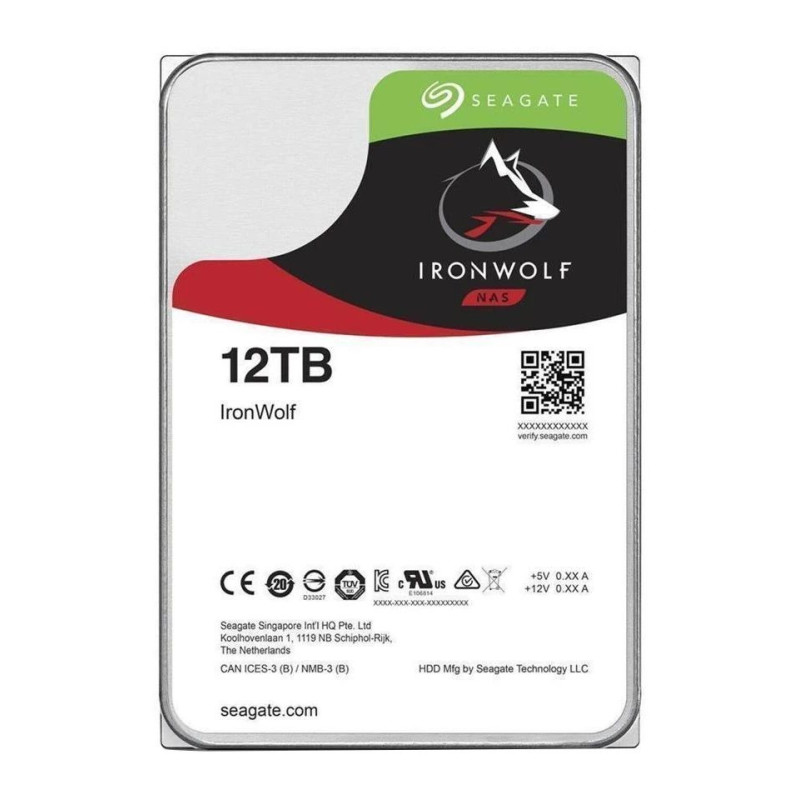 Seagate IronWolf NAS Hard Drive 12 TB 7200 RPM 256 MB SATA III 3.5 Inch
