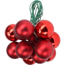 Christmas Tree toy, red, 2 cm, 12 pcs