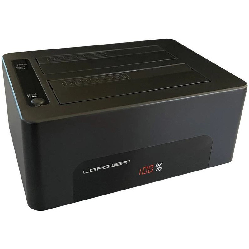 LC Power LC-DOCK-U3-V - HDD docking station with power indicator, on/off switch. Bays: 1 - 2.5 / 3.5 shared (6.4 cm / 8.