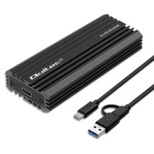 Ārējais SSD korpuss QOLTEC NV2270 M.2 SATA / NVMe diskiem, USB-C, līdz 2 TB
