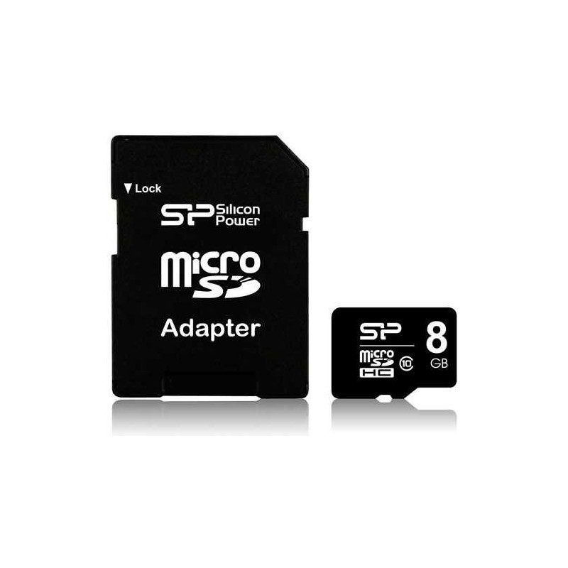 „Silicon Power SP008GBSTH010V10-SP 8GB MicroSDHC Class10 wSDapt