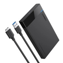 Ārējais HDD / SSD korpuss UGREEN 30848 Melns 2.5 collu, USB 3.0, SATA I / II / III, līdz 10 TB, 5 Gbit / s