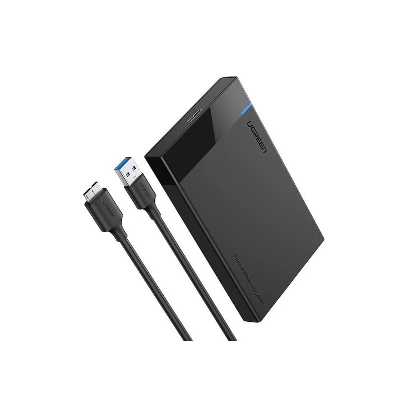 Ārējais HDD / SSD korpuss UGREEN 30848 Melns 2.5 collu, USB 3.0, SATA I / II / III, līdz 10 TB, 5 Gbit / s