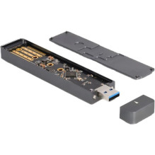 Delock - Speichergehäuse - externes Gehäuse für M.2 NVME PCIe SSD oder SATA SSD mit USB 10 Gbps Typ-A-Stecker - M.2 - M.