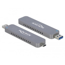 Externes Gehäuse für M.2 für M.2 NVMe PCIe SSD, Laufwerksgehäuse silber, mit USB TypeC und Typ-A Stecker