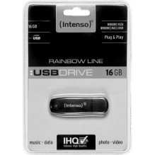 Intenso Rainbow Line 16GB USB 2.0 Juoda USB atmintinė