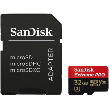 „Sandisk EXTREME PRO microSDHC“ 32 GB + adapteris
