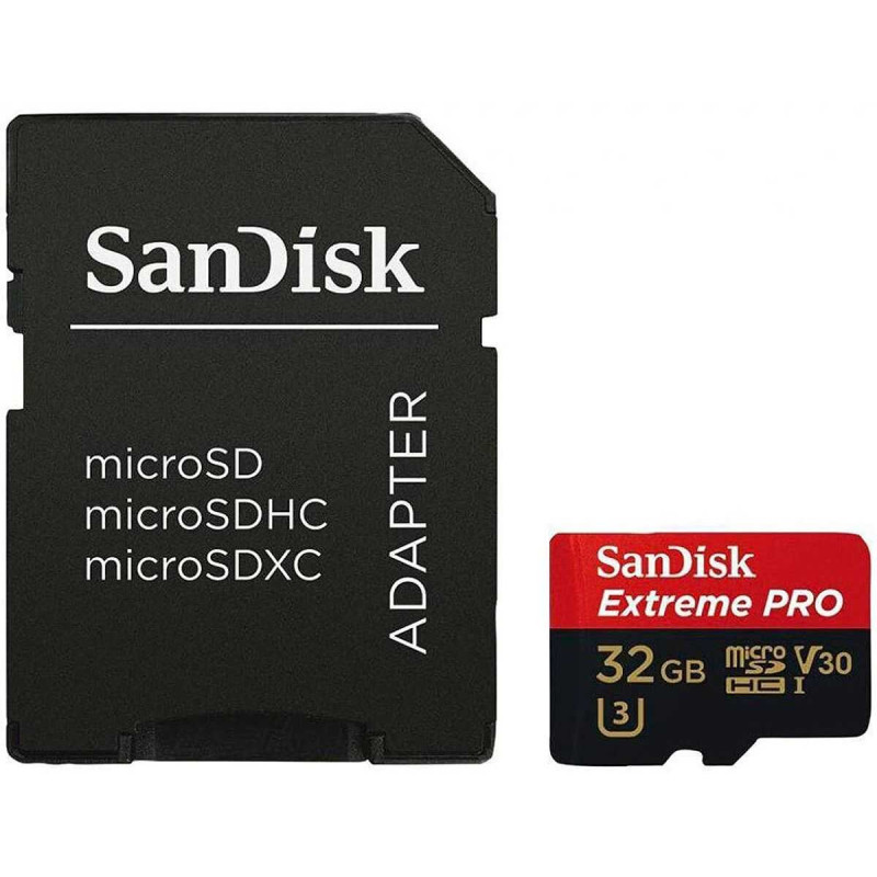 „Sandisk EXTREME PRO microSDHC“ 32 GB + adapteris