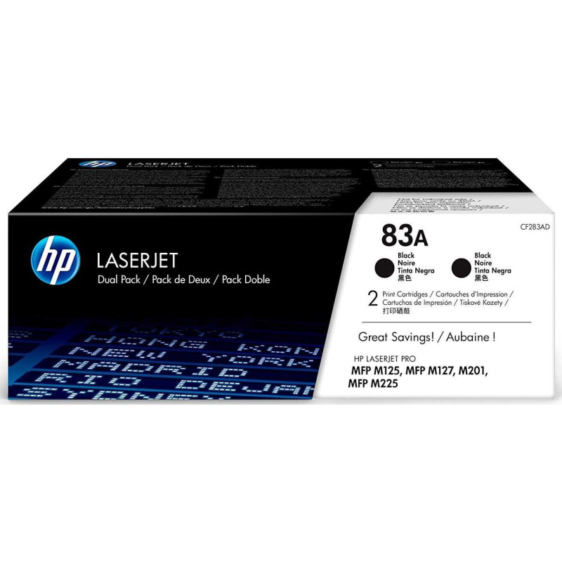 HP No.83A CF283AD 2-pack Black