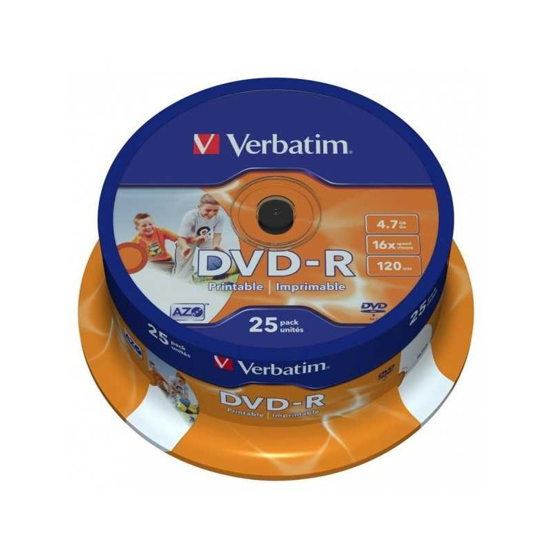 Verbatim DVD-R 4.7GB Printable Cake Box 25
