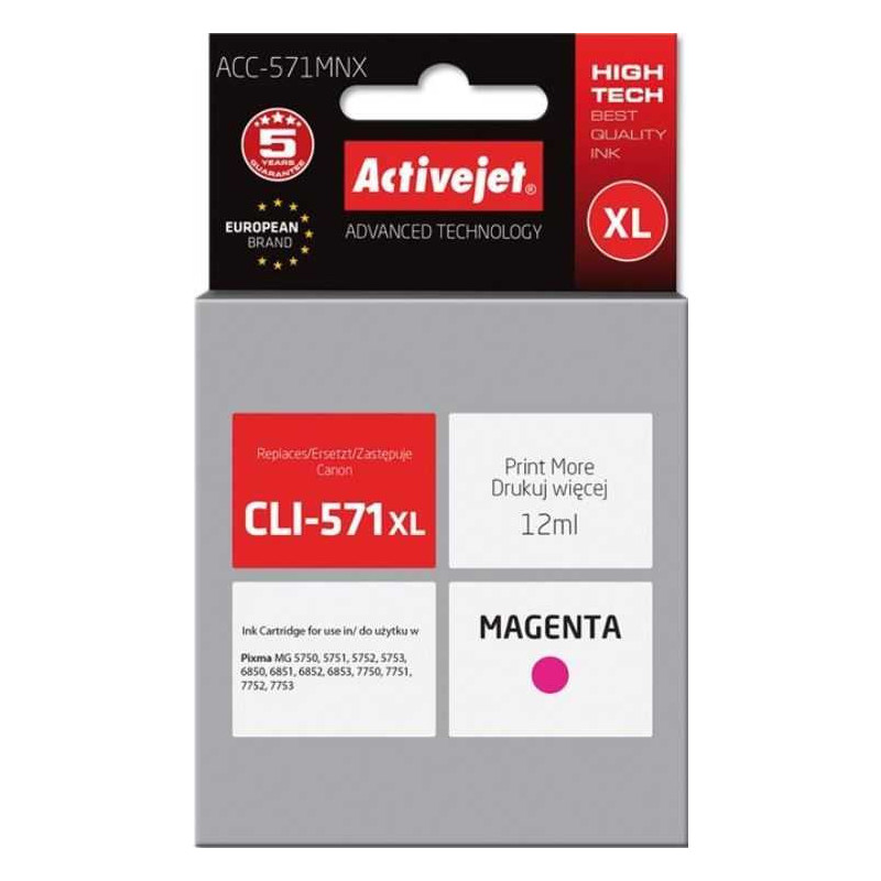 ActiveJet Canon ACC-571MNX 12ml Magenta Canon CLI-571M XL