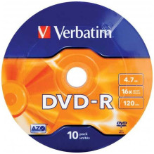 Verbatim DVD-R 16x 4.7GB Cake Box 10 Matt Silver