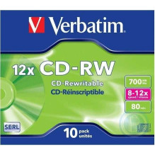 Verbatim CD-RW 700MB 8-12x Jewel Case 10