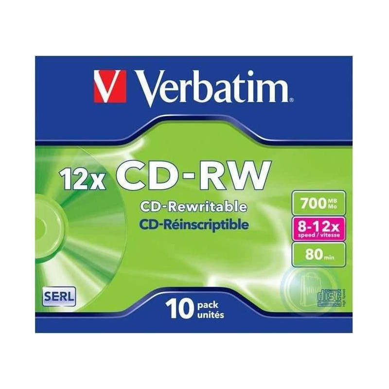 Verbatim CD-RW 700MB 8-12x Jewel Case 10