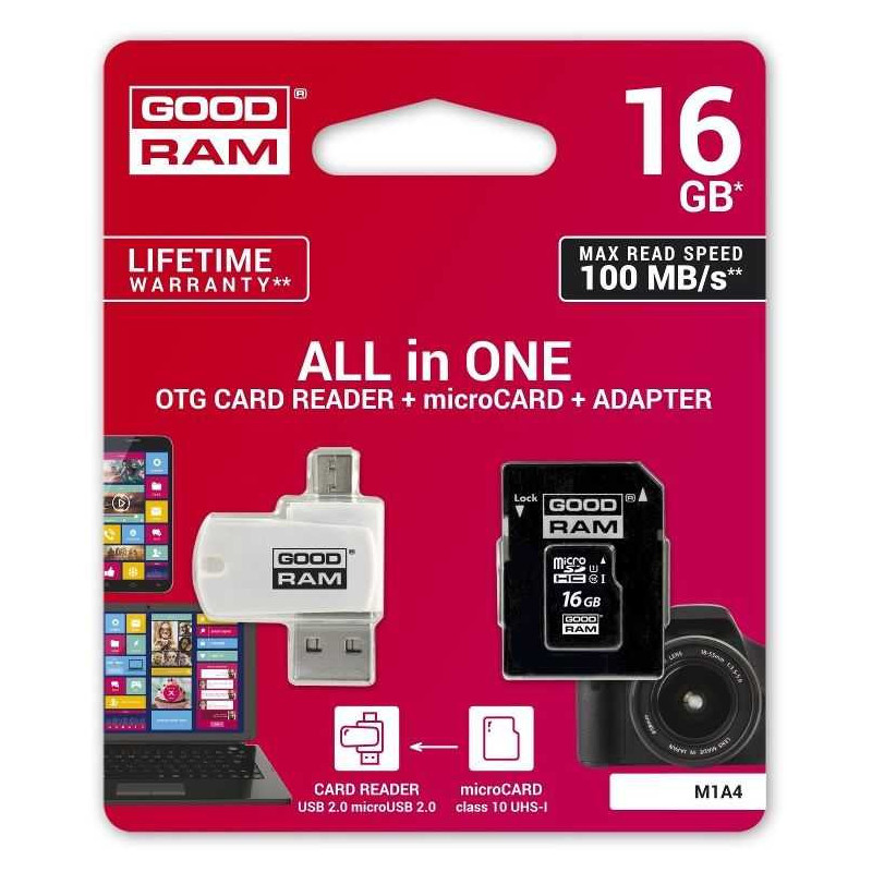 Goodram 16GB microSDHC Class 10 / UHS 1 (M1A4-0160R12)