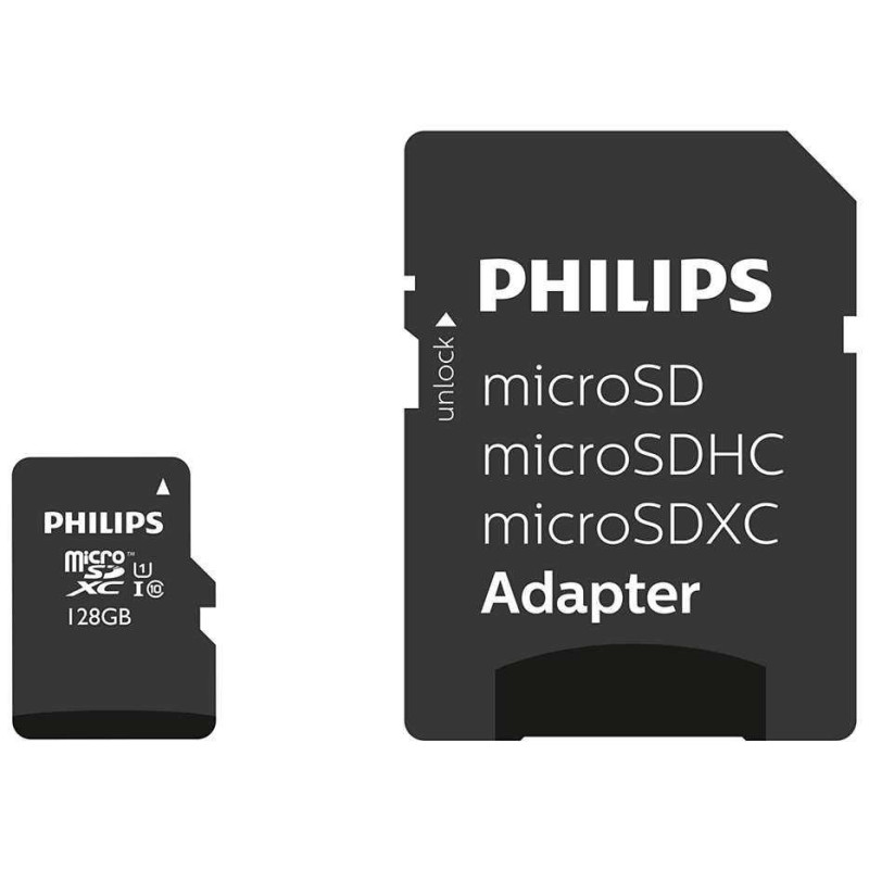 „Philips“ 128 GB „microSDXC“ 10 klasės kortelė + adapteris FM12MP45B / 10