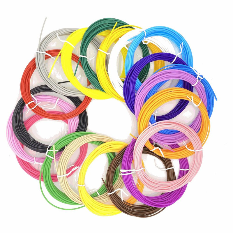 Fusion Accessories 3D printing pen abs filament 1.75mm, 5M - 20 Colors