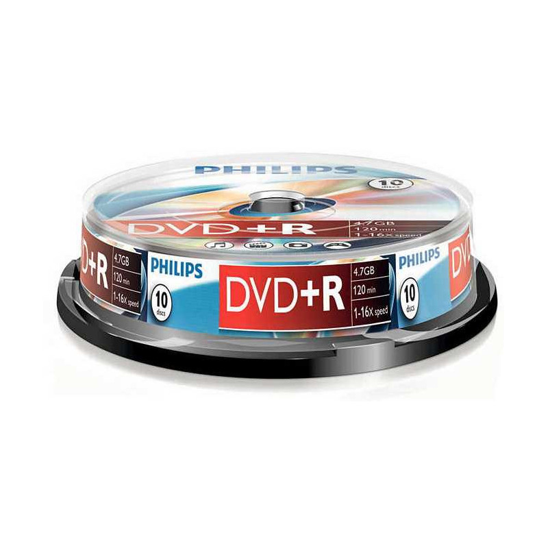 Philips DVD+R 4.7GB x16 Cake Box 10
