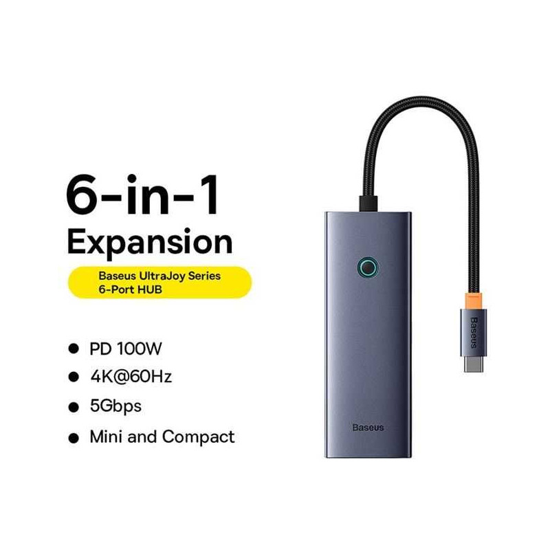 Baseus USB-C x HDMI4K@60Hz+4xUSB 3.0+PD