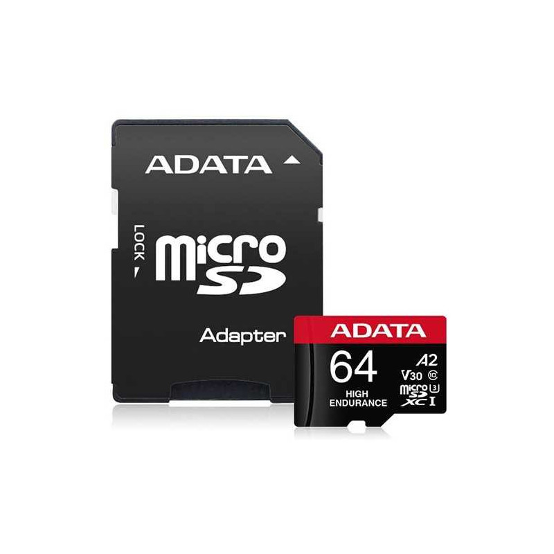 „Adata High Endurance“ 64 GB „micro SDXC“ 10 klasės kortelė + adapteris