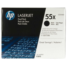 HP CE255XD No.55X Black 2-pack