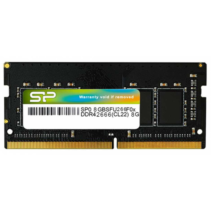 Silicon Power Black 8GB DDR4 2666MHz SODIMM SP008GBSFU266X02 operatyvioji atmintis