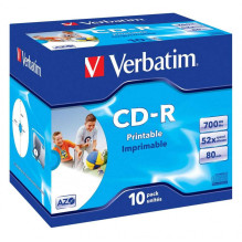 Verbatim Printable CD-R 80min / 700MB x52 Cake Box 10