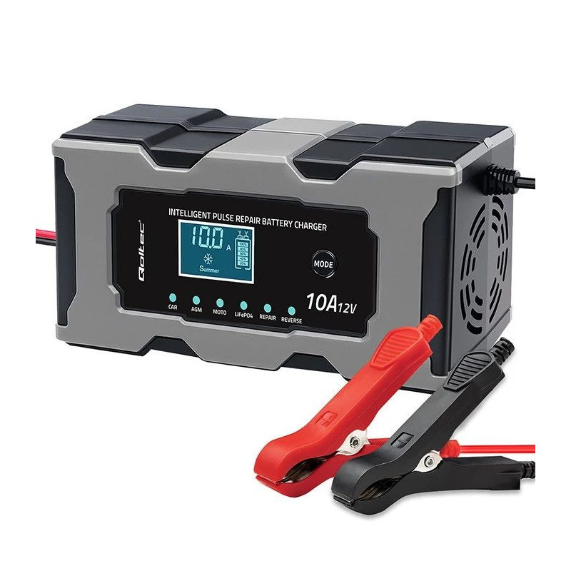 Charger QOLTEC 52493 12V 10A with repair function for AGM batteries