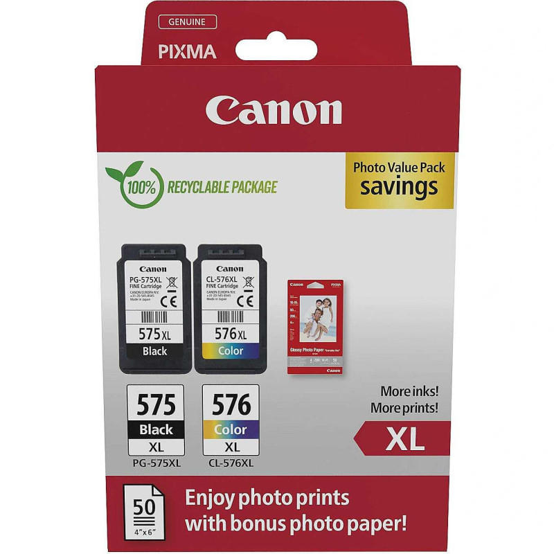 Canon PG-575XL / CL-576XL Photo Paper Value Pack 5437C006