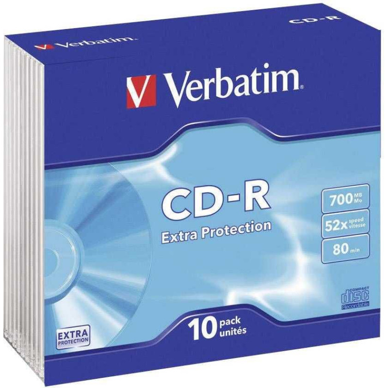 Verbatim CD-R 80 / 700MB 52X extra protection 10pack slim box