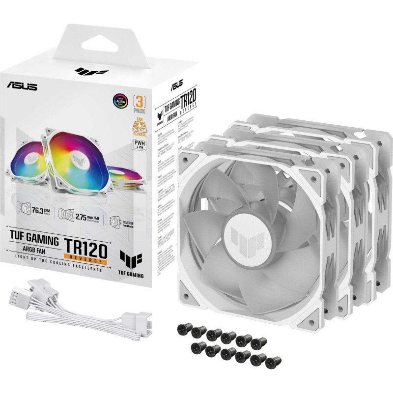 Asus TUF Gaming TR120 ARGB Reverse 3-pack 120mm Case Fan 90DA00D3-B09020