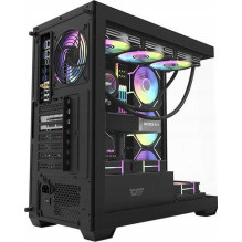 „DarkFlash DS900“ + 7 ARGB ventiliatoriai, juodi