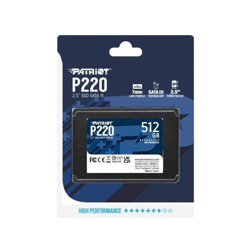 Patriot Patriot P220 512 GB, SSD - SATA III - 2.5, juodas