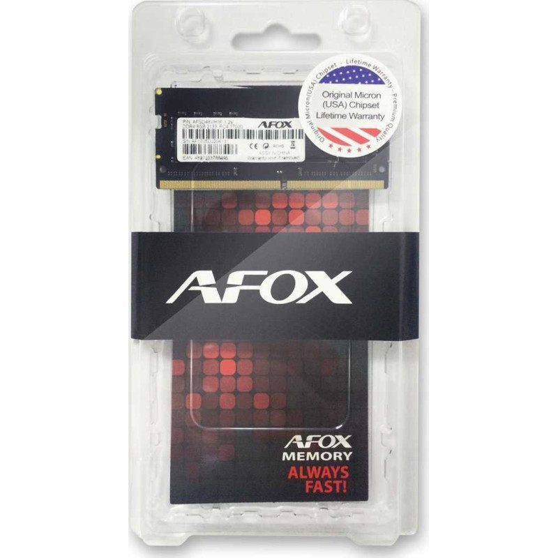 Afox Green 8GB DDR4 3200MHZ SO-DIMM AFSD48PH1P