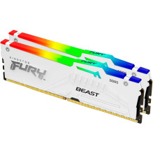 „Kingston Fury Beast RGB White“ 2x32GB DDR5 6000MHz DIMM KF560C30BWEAK2-64 atmintis