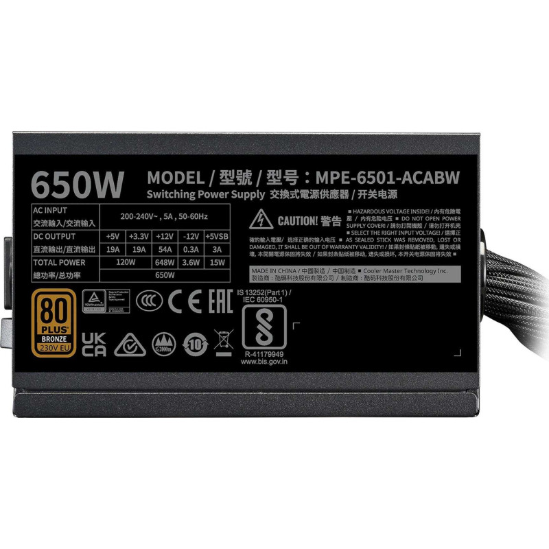 „Cooler Master“ MWE Bronze V3 230 V 650 W