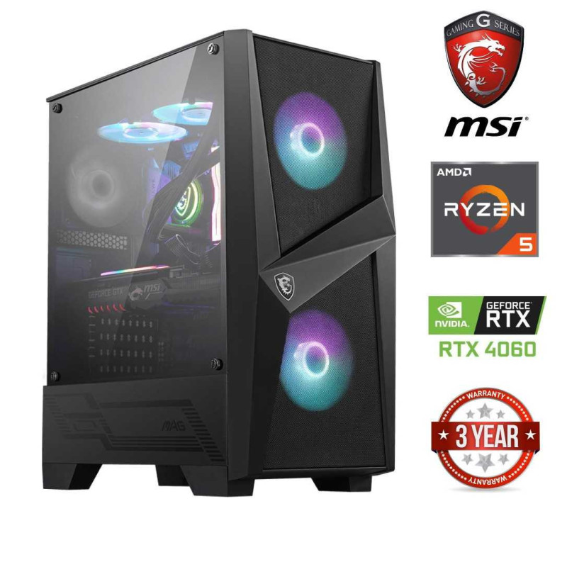 MDATA GAMING Ryzen 5 5500 16GB 512GB SSD 1TB HDD RTX 4060 be laidų