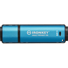 Kingston 64GB IronKey Vault Privacy 50 USB 3.2 Blue Kingston 64GB IronKey Vault Privacy 50 USB 3.2 Blue
