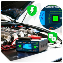Microprocessor-controlled car battery charger 10 A 6-150 Ah 2-24 V W14018 WUBER