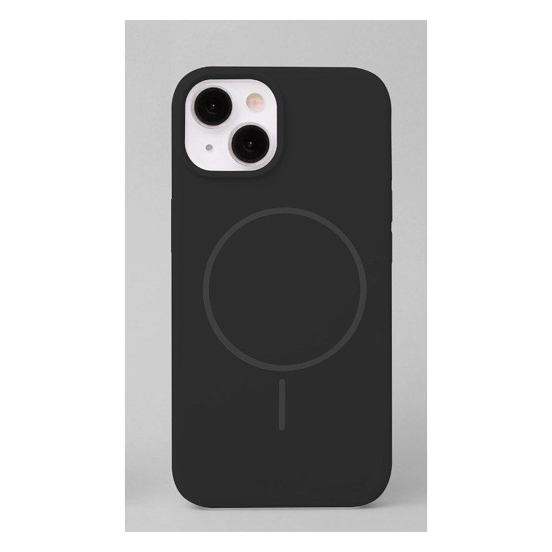 iLike Apple iPhone 15 silikoninis dėklas su magnetiniu įdėklu, juodas