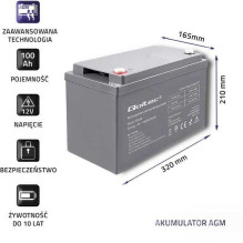 Qoltec 53038 AGM 12V 100Ah
