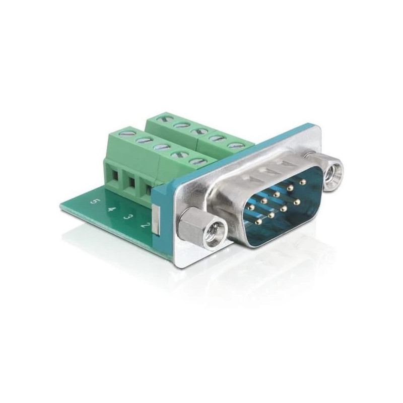 DeLOCK 65269 D-Sub 9-pin vīrišķais savienotājs zaļš / sudrabs