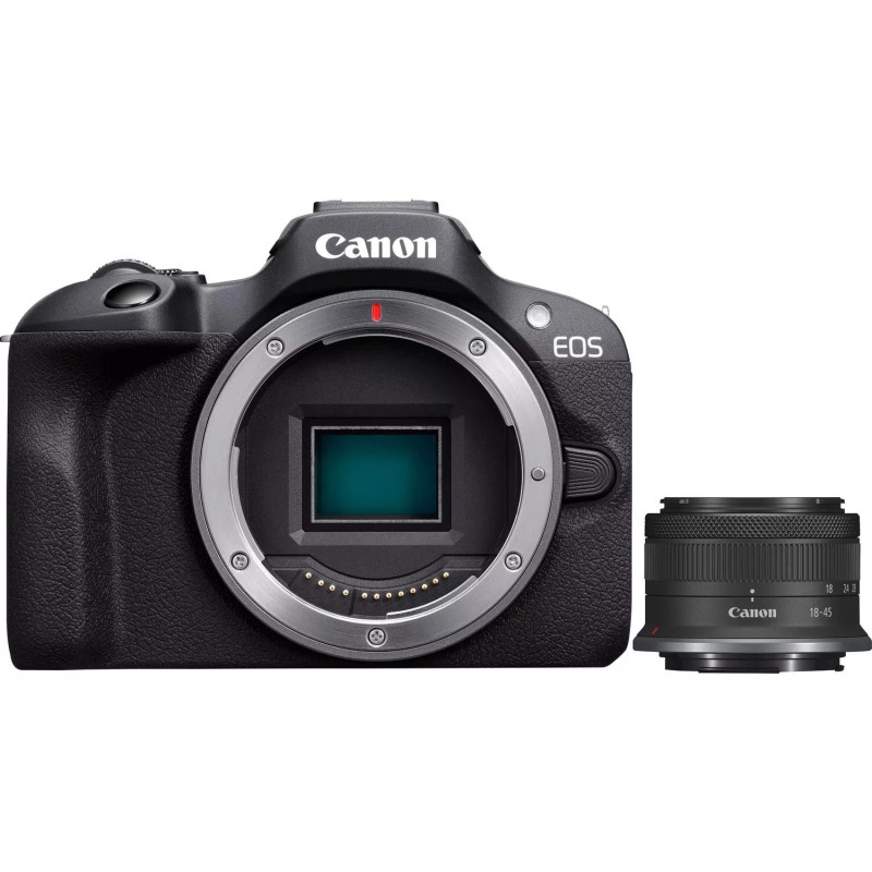 Canon EOS R100 + RF-S 18-45mm F4.5-6.3 IS STM kit MILC 24.1 MP CMOS 6000 x 4000 pixels Black