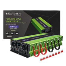 Automašīnas invertors Qoltec Monolith 6000 W Green 12 V